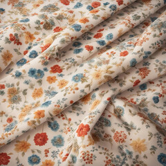 Fototapeta premium Immerse in the elegance of vintage floral design captured beautifully on fabric