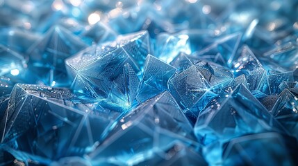 Geometric Style, A high-resolution image of blue ice textures with geometric shapes and gray line patterns, conveying themes of advanced communication and technological connectivity. Various colors,
