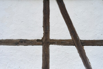 Pattern of old vintage half timbered house wall.