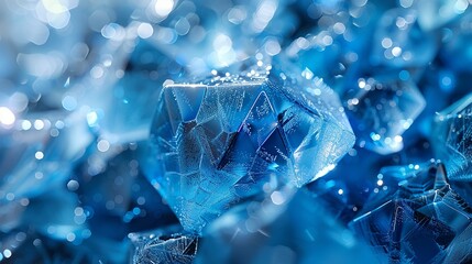 Geometric Style, An abstract concept with blue ice textures, geometric patterns, and gray lines, enhanced with colorful touches to convey the interconnectedness of technology. Various colors, shiny,