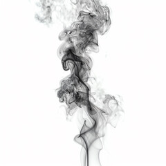 Fototapeta premium A white background with smoke in the shape of an abstract figure