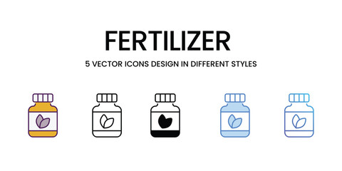 Fertilizer icons vector set stock illustration.