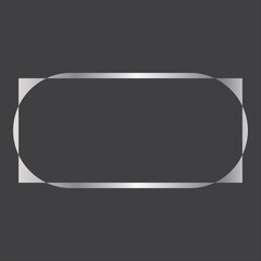 Silver rectangle frame.  isolated on white background. vector illustration. EPS 10
