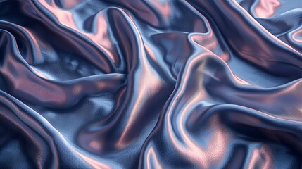   A close-up view of a blue and pink fabric with many folds in its center