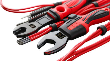 Mechanical Gear and Tools for Industrial Work, Isolated on White, Transparent Background, PNG File, Hand Edited Generative AI