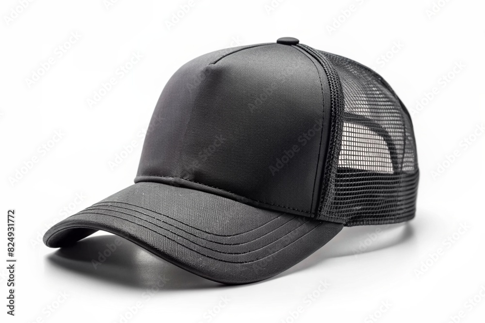 Wall mural black baseball cap isolated