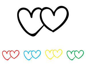 Heart icon vector. Love icon sign symbol in trendy flat style. Set elements in colored icons. Heart vector icon illustration isolated on white background