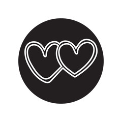Heart icon vector. Love logo design. Heart vector icon illustration in circle isolated on white background