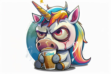 Einhorn mit Kaffee