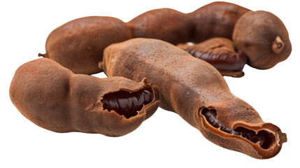 A detailed view of food items placed on a white surface, showcasing textures and colors