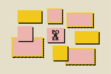 Vector photo collage template moodboard pictures grids vector illustration	