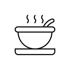 Soup outline icons, minimalist vector illustration ,simple transparent graphic element .Isolated on white background