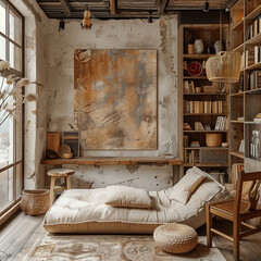 interior of a room, earthy aesthetic