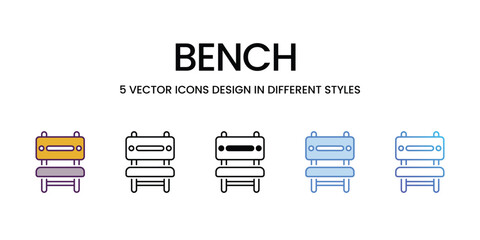 Bench icons vector set stock illustration.