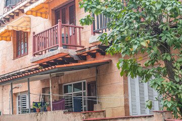 Naklejka premium Varadero, Cuba. Touristic Cuban streets Varadero on a rainy day. 