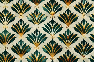 Green seamless retro design pattern 