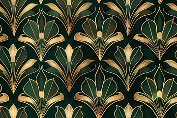 Seamless art deco wallpaper design pattern 