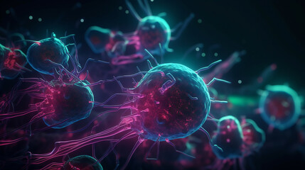 Viruses and bacteria background generative AI