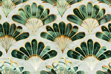 Green art deco background 