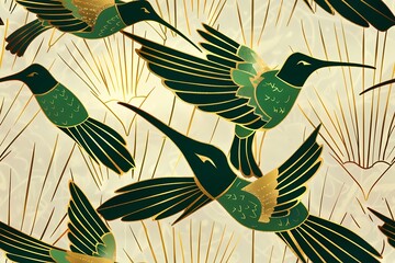 Seamless background with birds