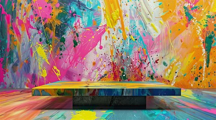 podium, background, paint, color, vibrant, stage, artistic, colorful, abstract, creative, vivid, presentation, display, bright, modern, design, textured, showcase, art, decoration, multicolored