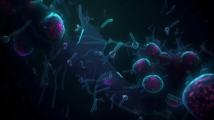 Viruses and bacteria background generative AI