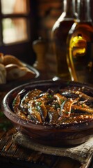 Elvers, baby eels, sauteed in garlic, served in a Spanish tavern