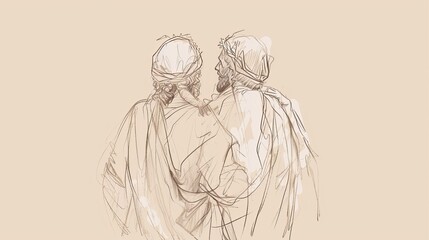 Obraz premium Jesus' Story of the Wedding Feast, Biblical Illustration Highlighting Divine Invitation and Hospitality