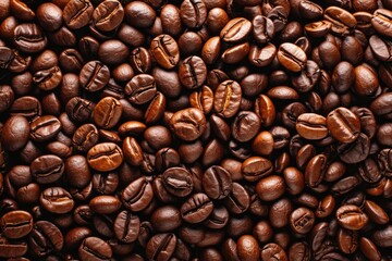 Naklejka premium Dark Roasted Coffee Beans Pattern