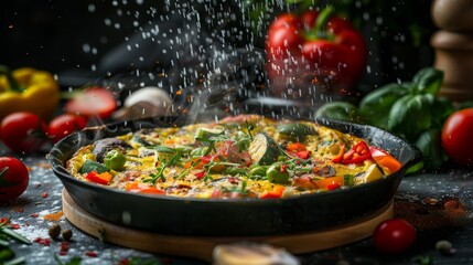 Frittata, eggbased Italian dish filled with vegetables and cheese, Sunday brunch