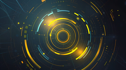 Fototapeta premium Futuristic hud interface circles yellow and blue vector image