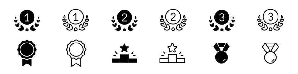 Cup icon. Prize vector set. Champion sign isolated on white background. Winner symbol. © Precious