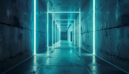 Futuristic Sci-Fi Corridor: The Modern Technology Showcase