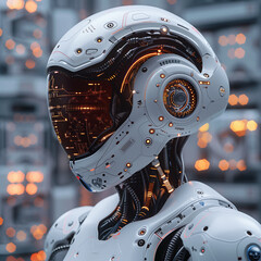 AI Artificial Intelligence Robot Head.