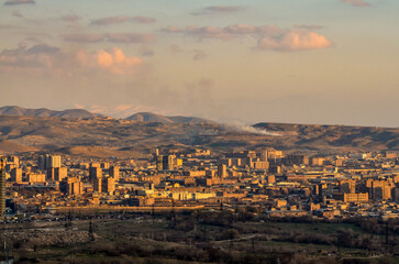 Yeranos Mountain ridge and Yerevan panorama from Malatia-Sebastia district 