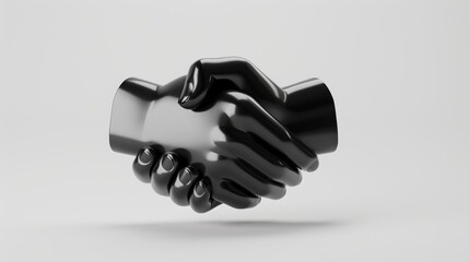 Minimalistic 3D icon of a handshake