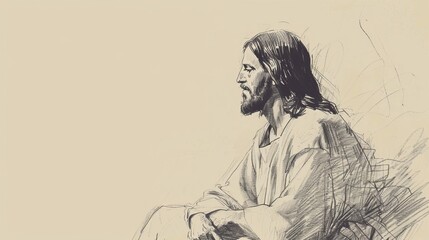 Naklejka premium Jesus' Sermon on Faith Like a Mustard Seed, Biblical Illustration Highlighting Trust and Miraculous Outcomes