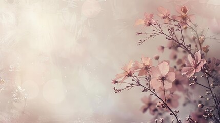 boho style background with neutral pastel colors and floral elements abstract photo