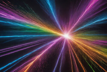 Colorful neon explosions turn into flowers.