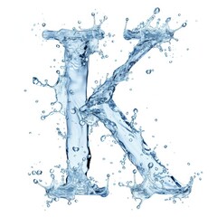 Alphabet, letter K. Splash of water takes the shape of the letter K, representing the concept of Fluid Typography.