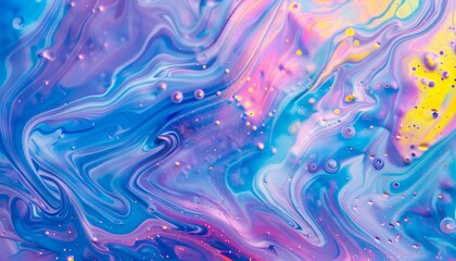 Vibrant Retro Vintage Liquid Paint Effect: Abstract Blurred Gradient Waves and Grainy Texture Overla