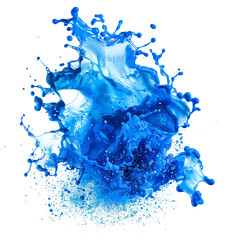 blue water explosion effect isolated or on white background	
