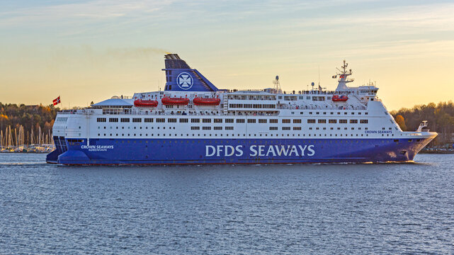 Crown Seaways Dfds Company Ship in Fjord Oslo Norway