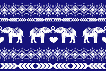 seamless geometric pattern.Traditional ethnic,geometric ethnic fabric pattern for textiles,rugs, wallpaper, clothing, sarong, batik,wrap,embroidery,print, background,cover,vector illustration,elephant