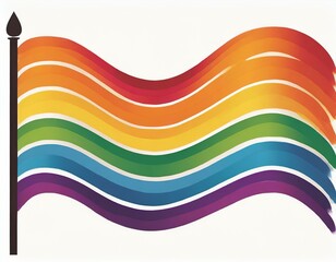 lgbt flag icon vector image on white background, queer pride month