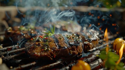 Zebra meat, grilled and served as steaks, exotic game lodge in Tanzania