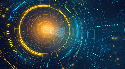 Obraz premium Futuristic hud interface circles yellow and blue vector image