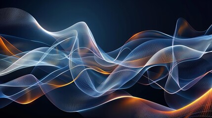 Obraz premium dynamic abstract background with flowing lines and curves futuristic geometric pattern illustration