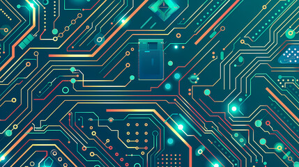 Circuit board technology cpu microprocessor vector image