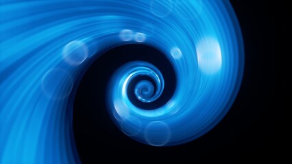 abstract fantastic wallpaper. Glowing plasma helix stream, wide screen panoramic background. Unfocussed neon bokeh light